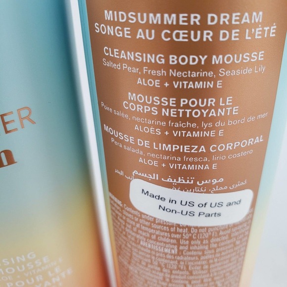 2 Midsummer Dream Cleansing Body Mousse Bath & Body Works Aloe Vitamin E - Picture 5 of 6